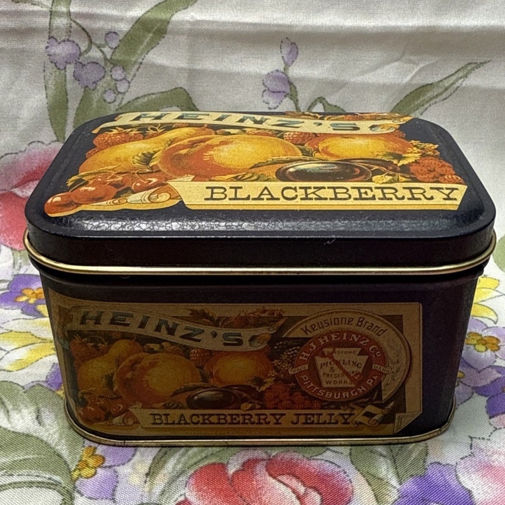 Vintage Bristol‎ Ware Heinz Blackberry Jelly Tin Canister 1980s Advertising
